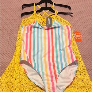 Wonder Nation Multicolor  two piece Striped Swimsuit